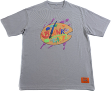 Load image into Gallery viewer, Blank Easel Puff Print Off Gray T-Shirt
